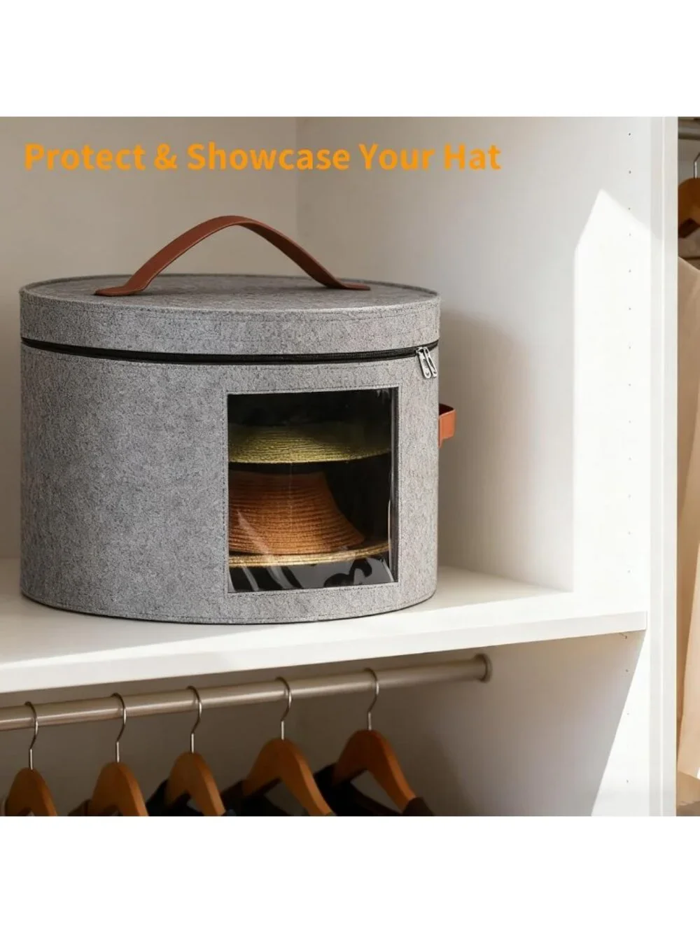 Stylish Stackable Hat Storage Box - Round Organizer for Travel & Closet